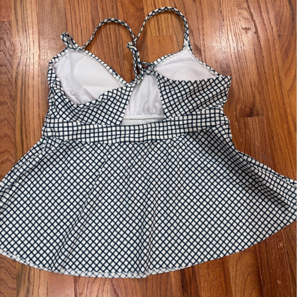 Kona Sol Navy & White Check Swim Tankini Sz Large - Picture 4 of 6